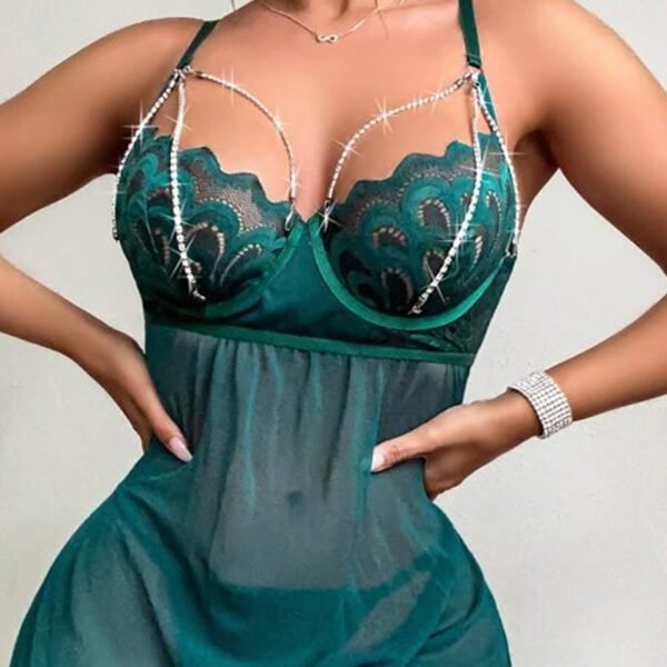 Sexy Sheer Camisole Nightgown -N2618 - Image 2